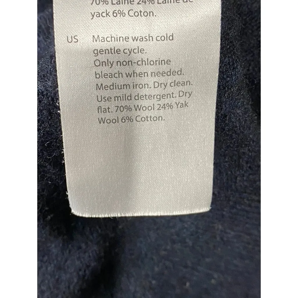 COS Men's Navy Wool Blend Crewneck Regular-Fit Pullover Sweater SZ XL