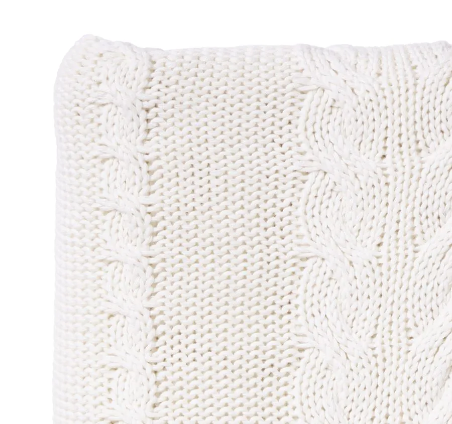 Country Cable Knit 130x170cm Throw White