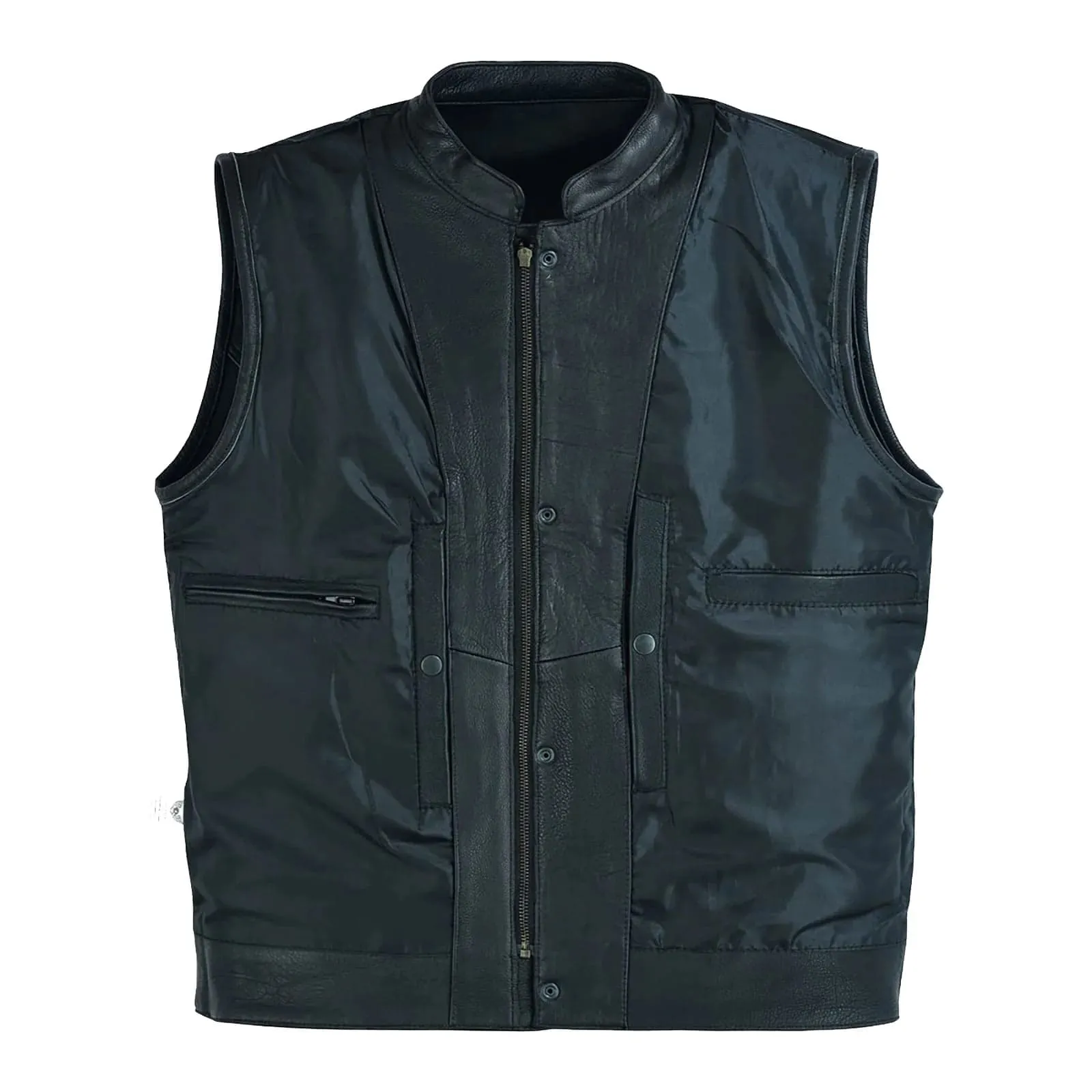 Custom Biker Leather Waistcoat