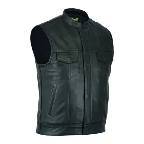 Custom Biker Leather Waistcoat