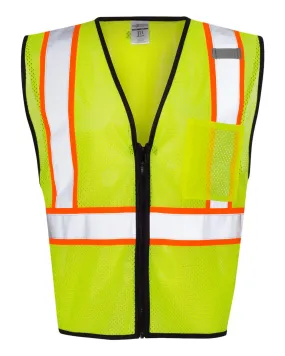 Custom Embroidery - Kishigo - Economy Contrasting Vest with Zippered Front - 1527-1528