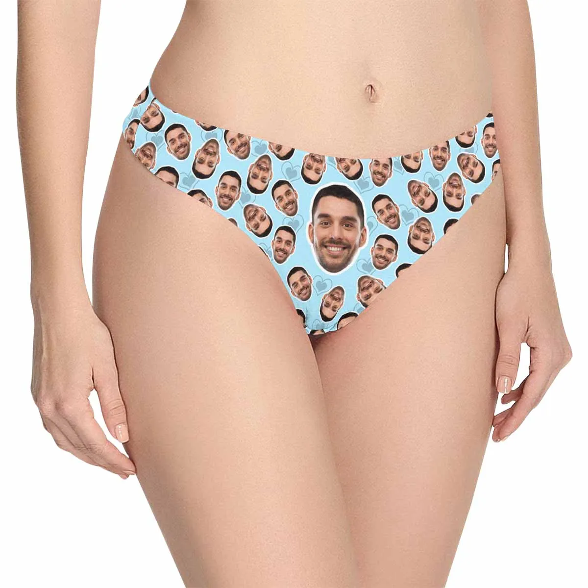 Custom Face Underwear for Her Personalized Multi Face Multicolor Thongs Panty Women's Lingerie Gifts for Girlfriend & Wife