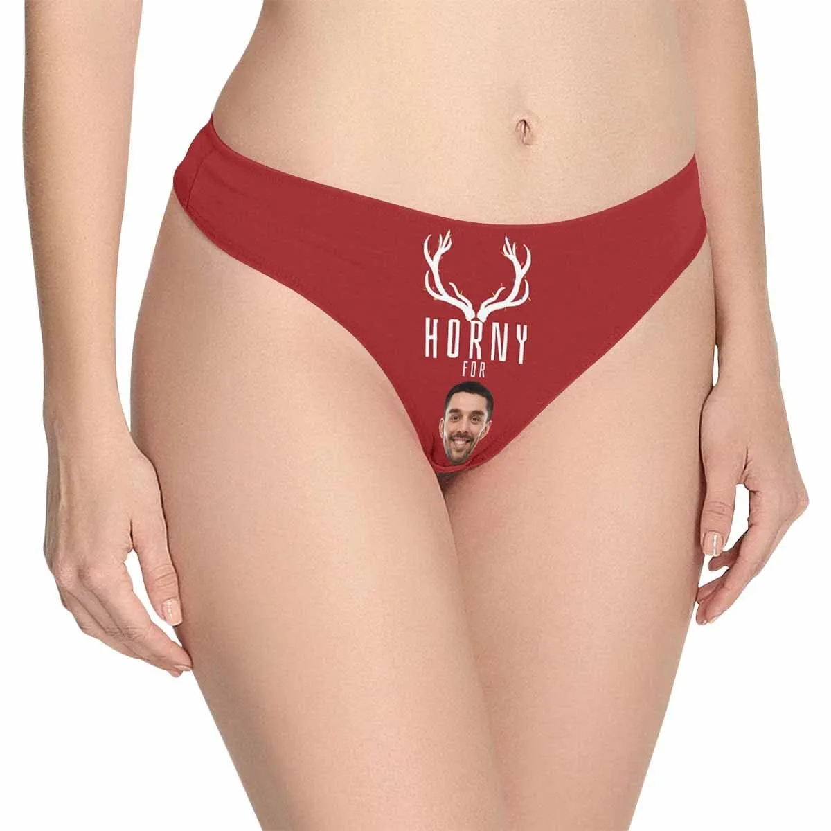 Custom Face Underwear for Ladies Personalized Horny Women's Classic Thongs Funny Lingerie Customized Gift for Valentine's Day