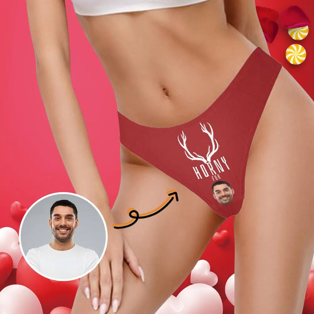 Custom Face Underwear for Ladies Personalized Horny Women's Classic Thongs Funny Lingerie Customized Gift for Valentine's Day