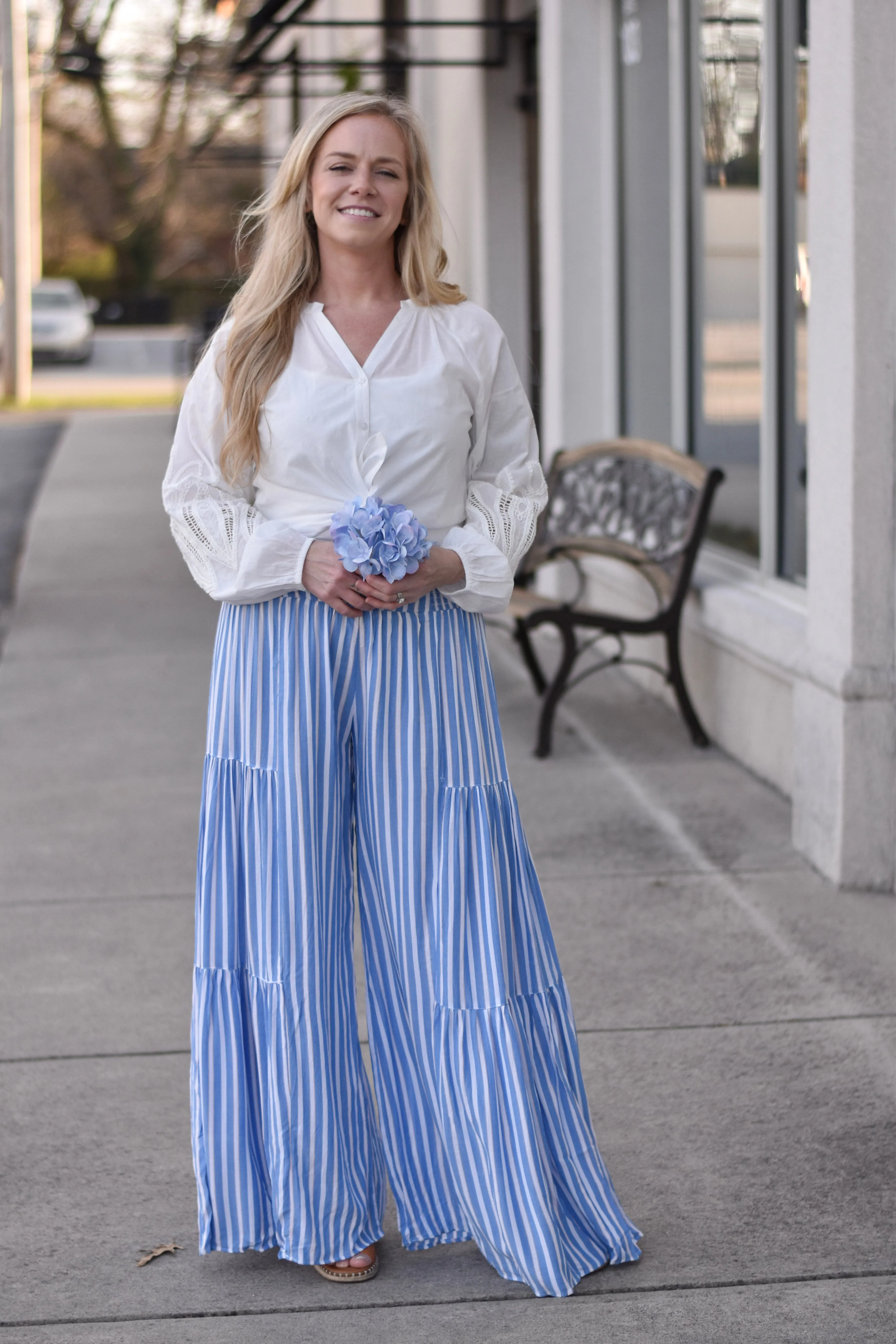 Day's End Stripe Wide Leg Pants