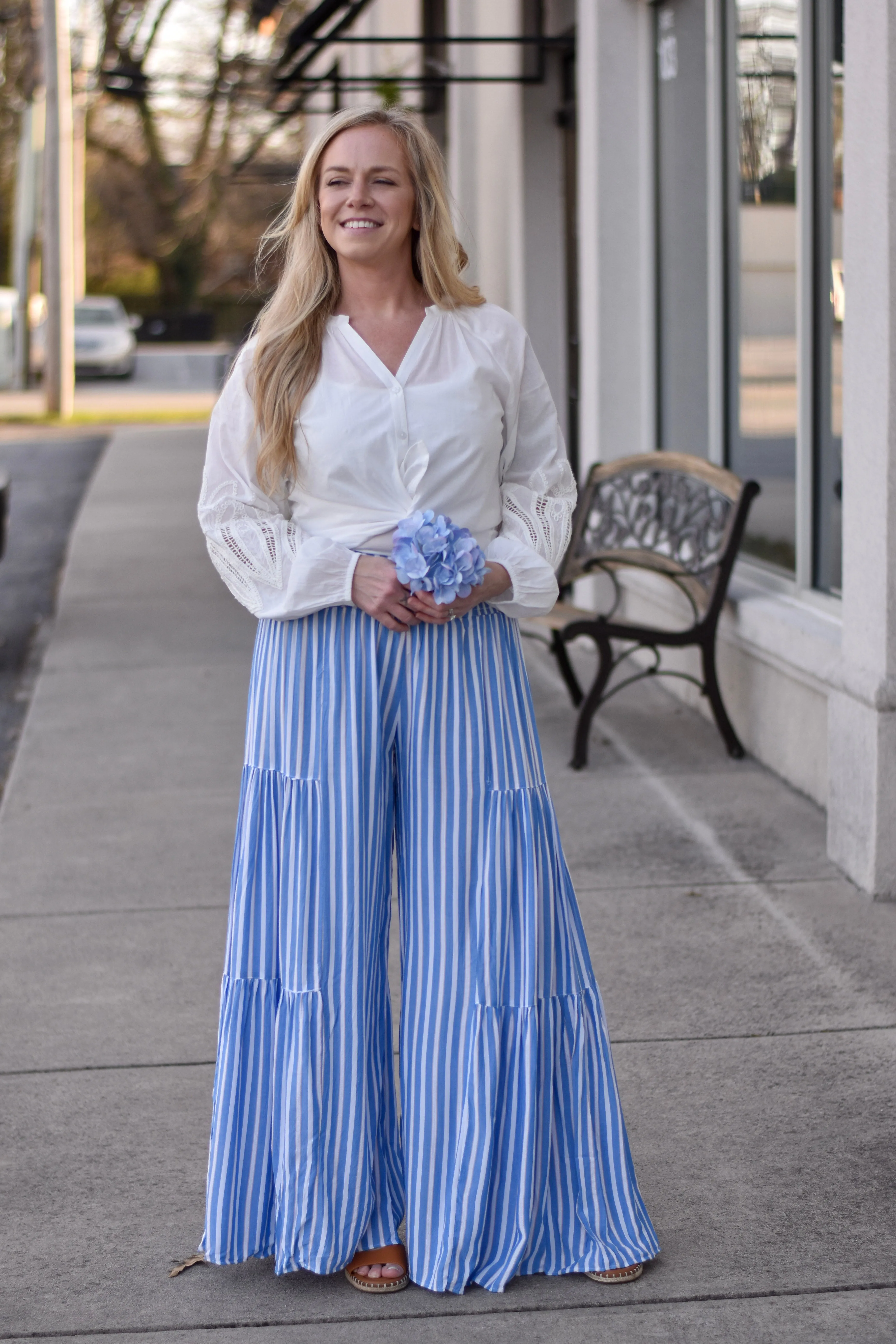 Day's End Stripe Wide Leg Pants