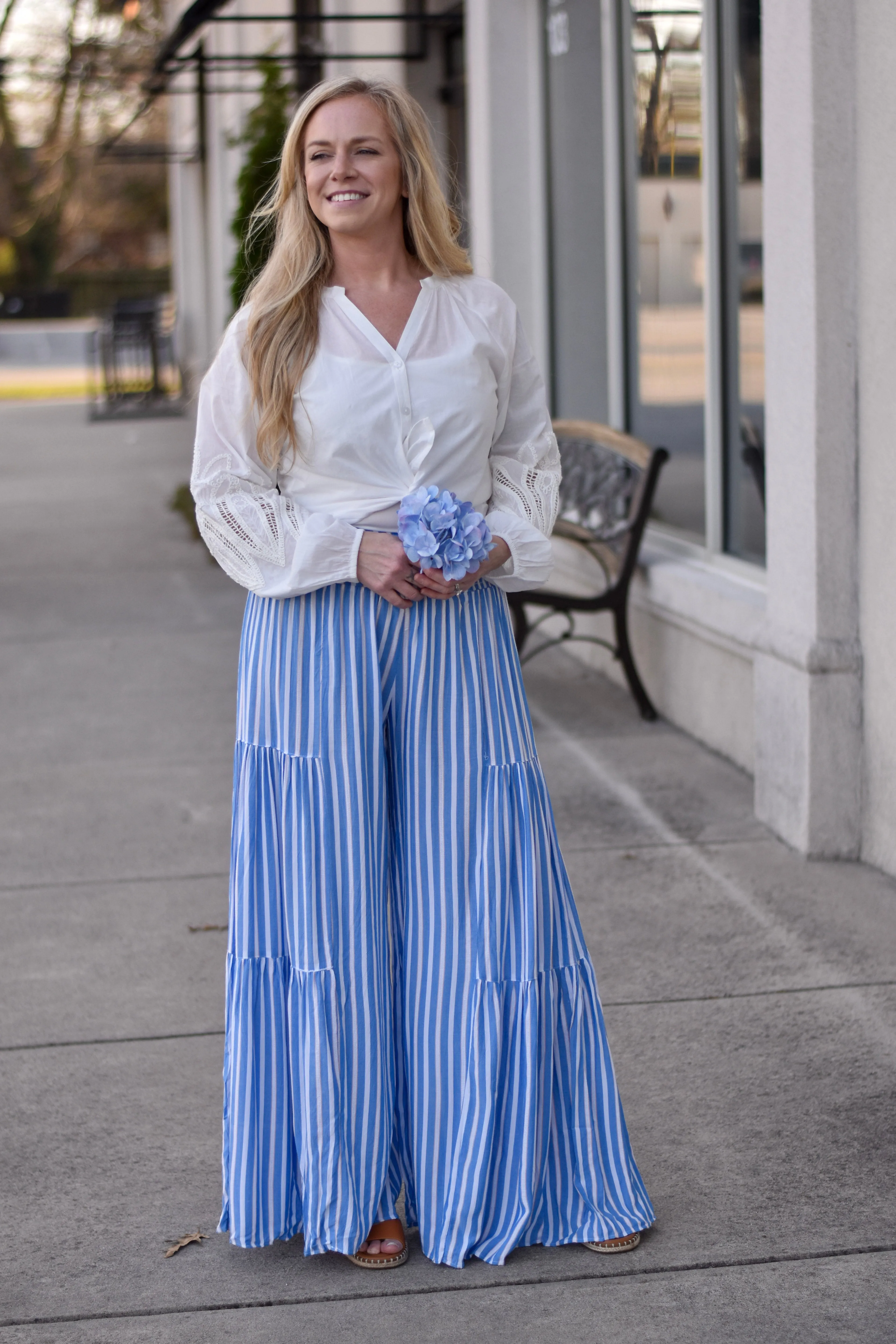Day's End Stripe Wide Leg Pants