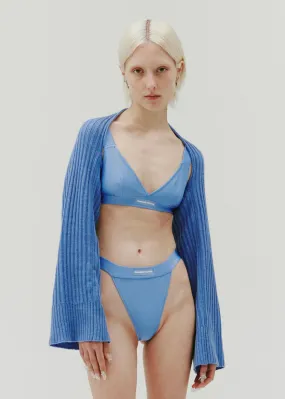 Echo Knitted Shrug ~ Pure Blue
