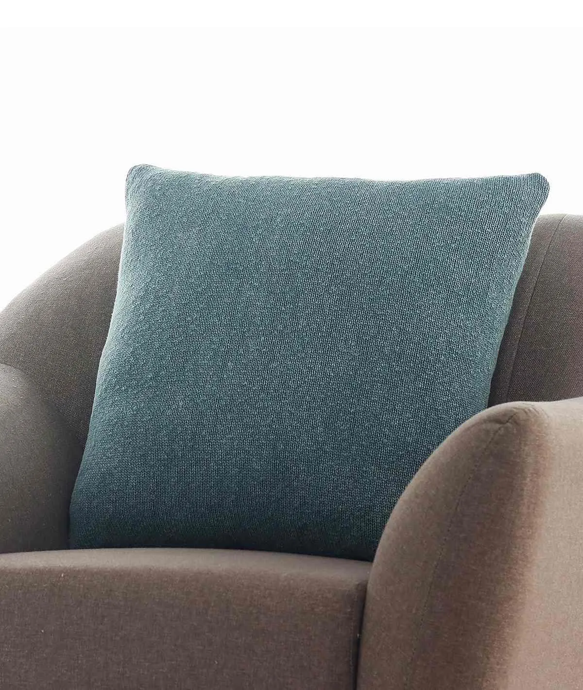 Elegant Cotton Knitted Decorative Champion Blue Color 22 x 22 Inches Cushion Cover