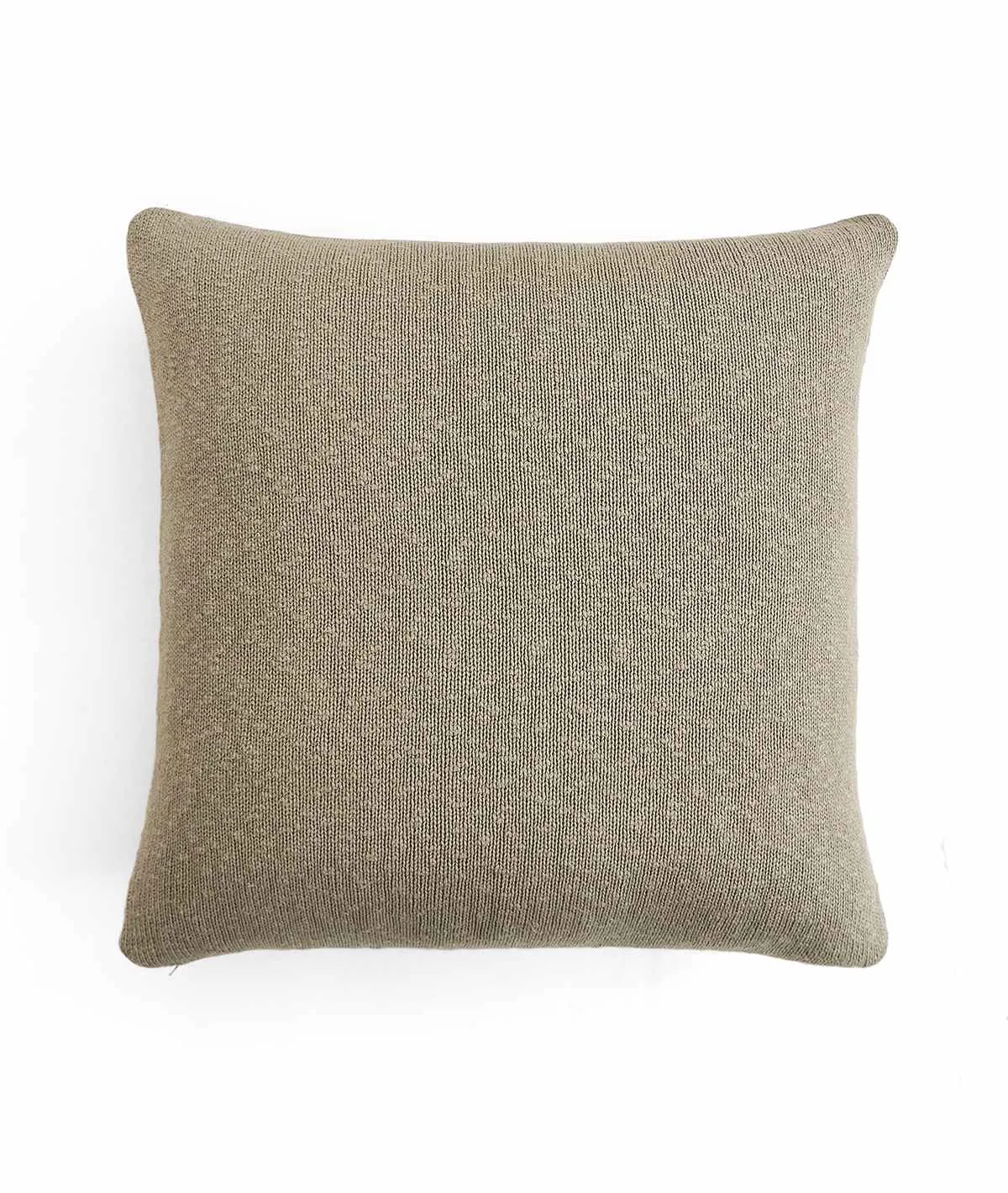 Elegant Cotton Knitted Decorative Stone Color 22 x 22 Inches Cushion Cover