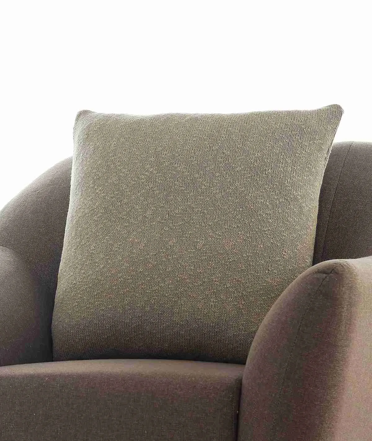 Elegant Cotton Knitted Decorative Stone Color 22 x 22 Inches Cushion Cover