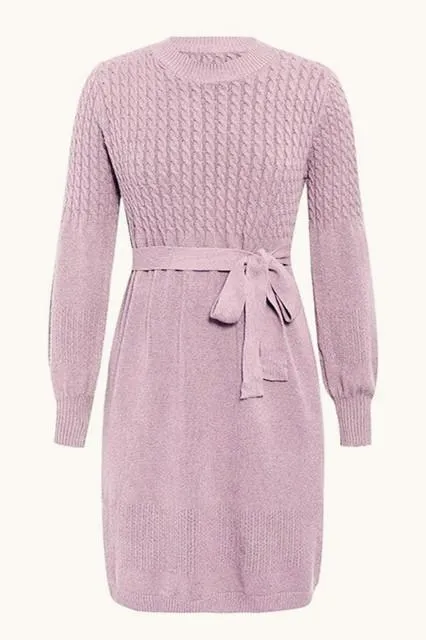 Elegant Soft Belt A-line Knitted Dress