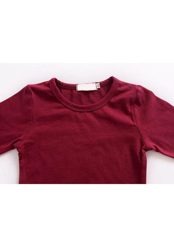 Fall & Autumn Baby Little Girl Round Collar Long Sleeves Cotton Top