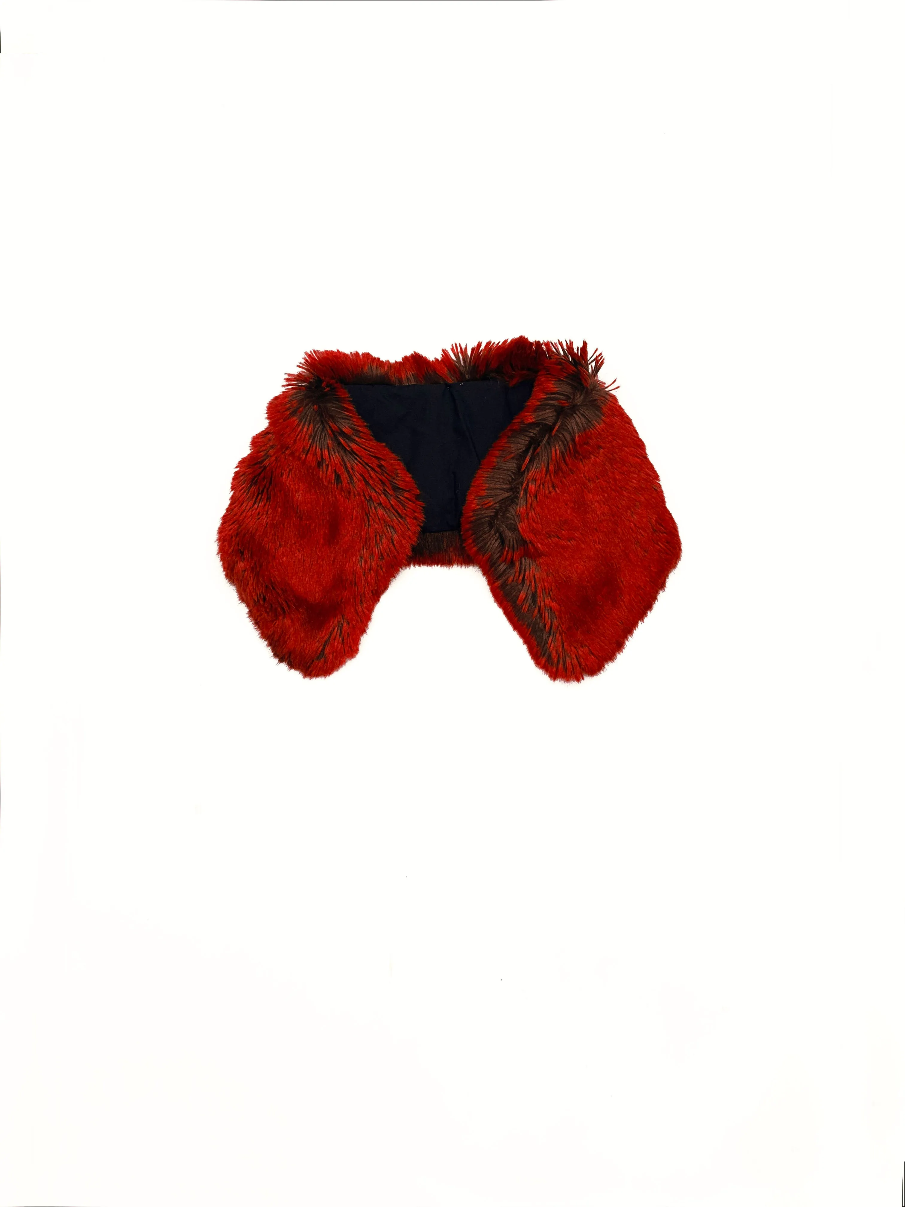 Faux Fur Blazing Red Collar - One-of-a-kind