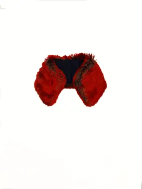 Faux Fur Blazing Red Collar - One-of-a-kind