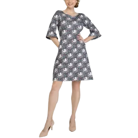 Floral Octopus Bell Sleeve A-Line Dress (No Waist Seam) [FINAL SALE]