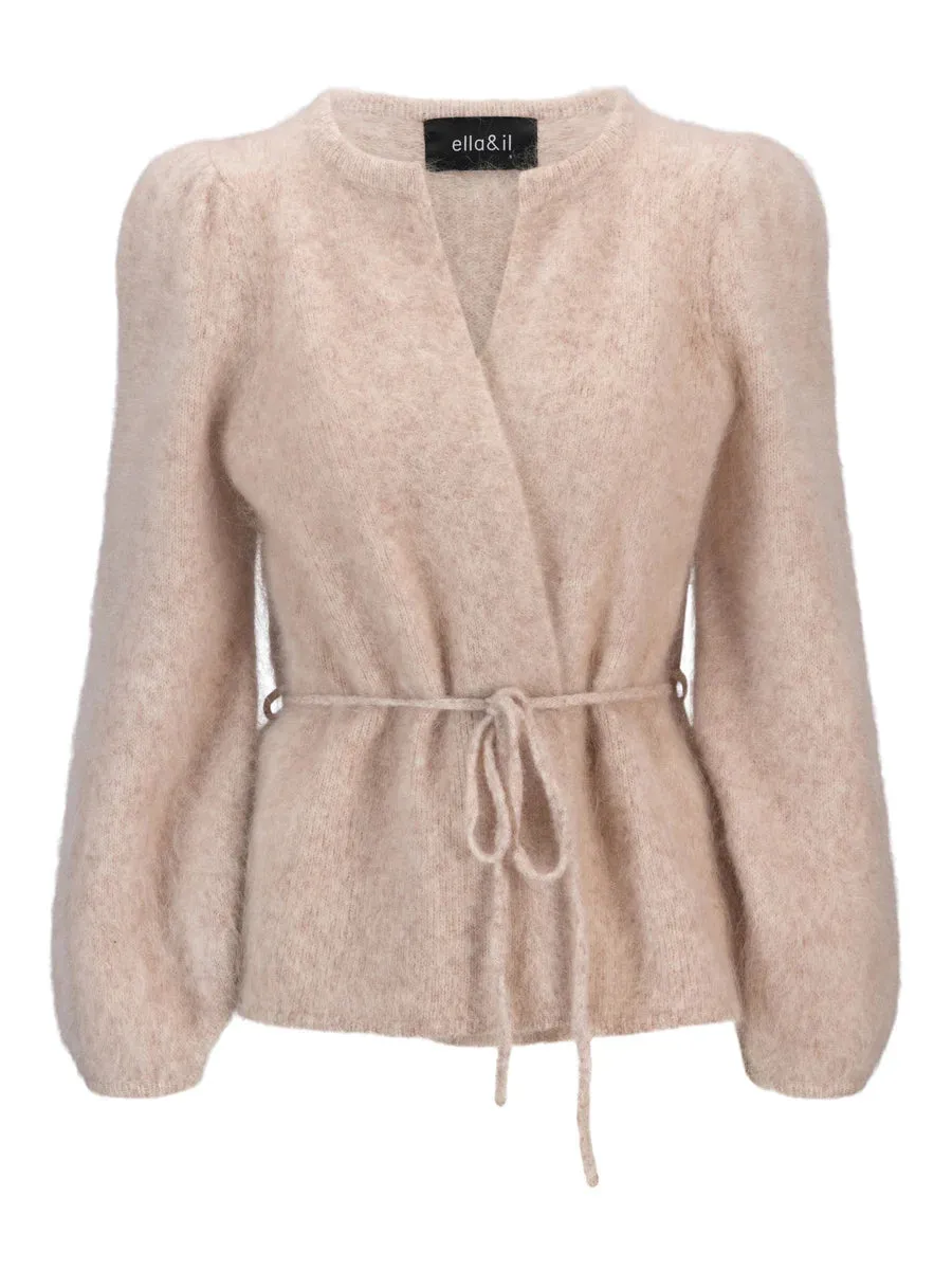 Fredrikke Chunky Cardigan - Beige Melange