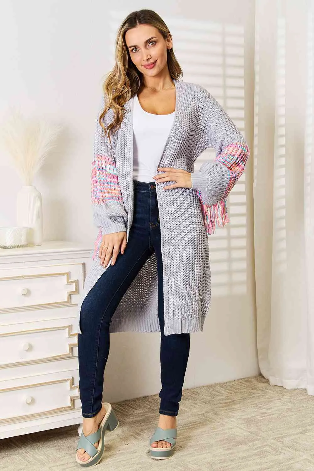 Fringe Sleeve Cardigan