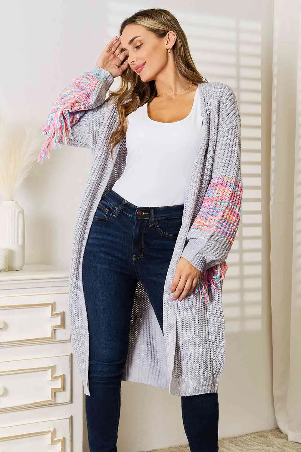 Fringe Sleeve Cardigan