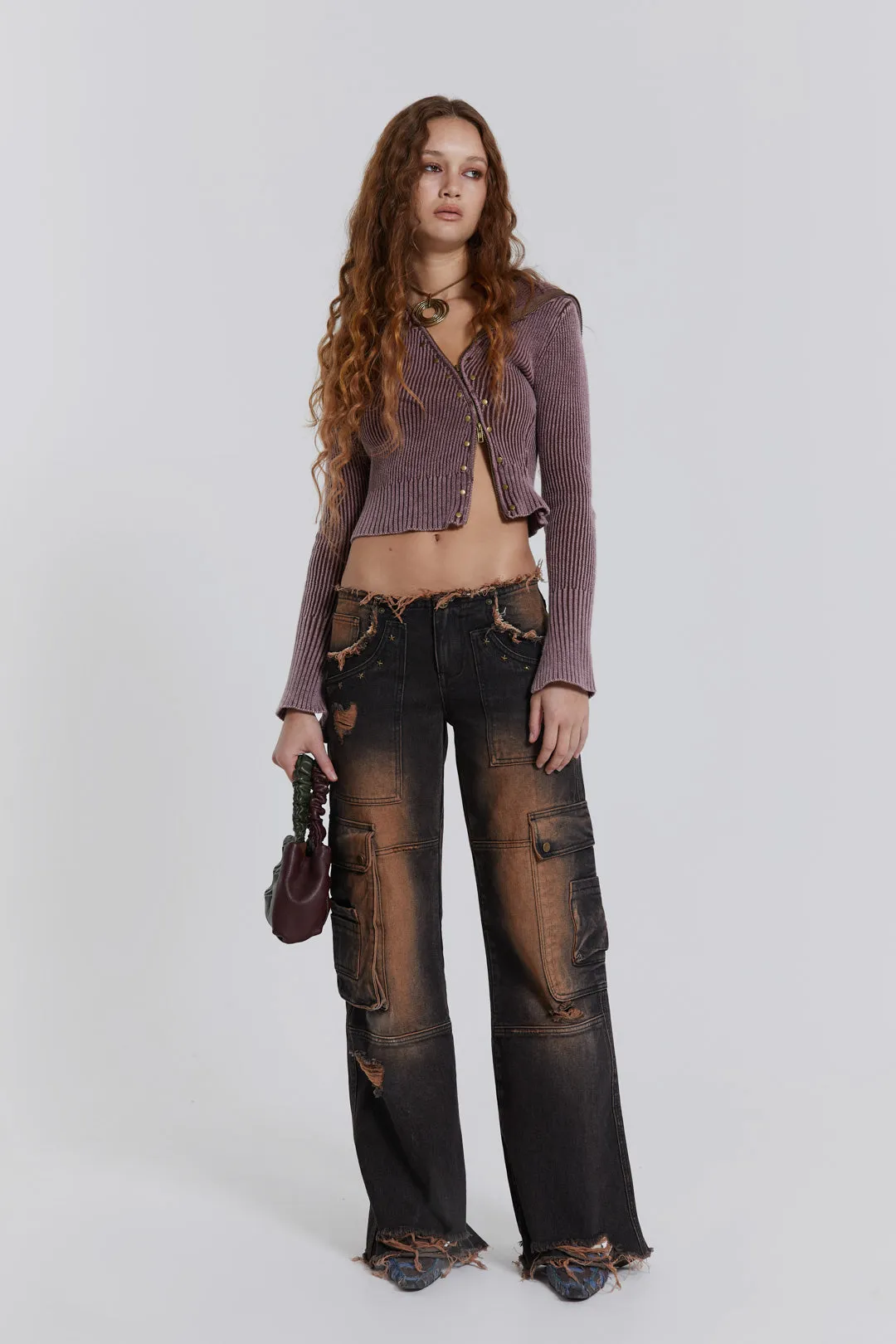 Gaia Knitted Asymmetric Top With Studs