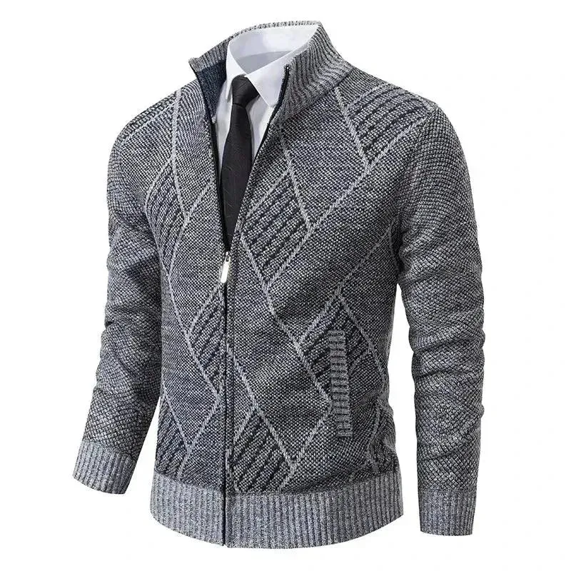 Geometric Winter Men's Cardigan Sweater