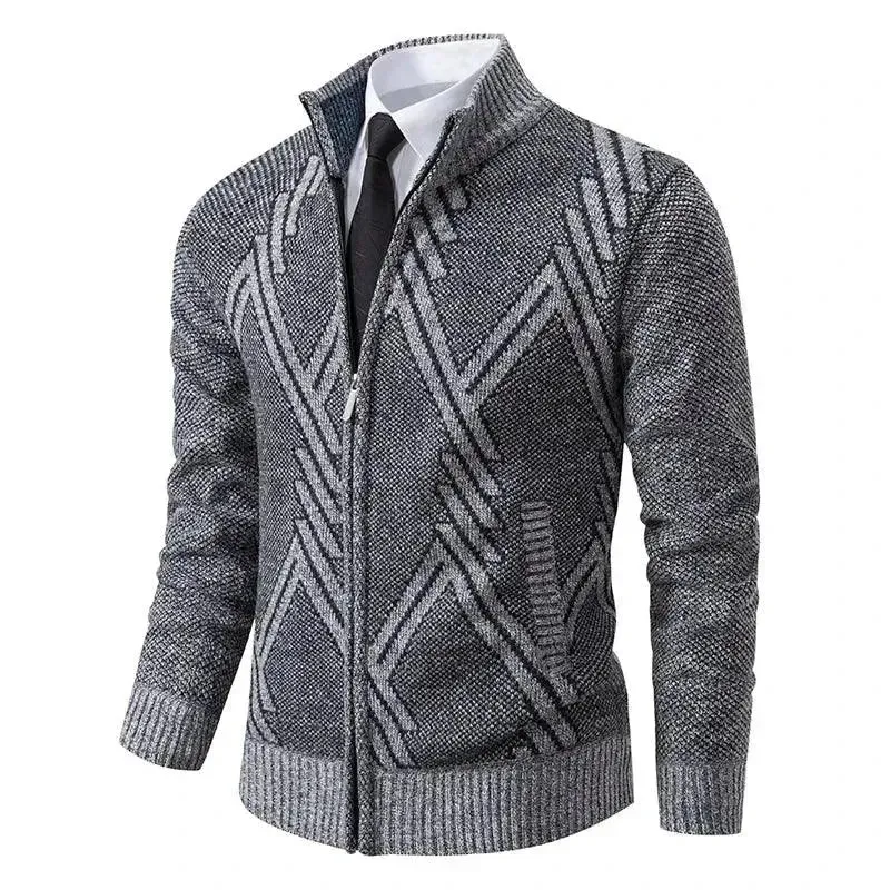 Geometric Winter Men's Cardigan Sweater