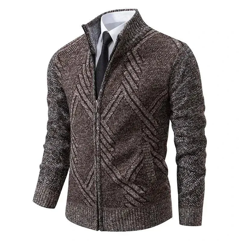 Geometric Winter Men's Cardigan Sweater