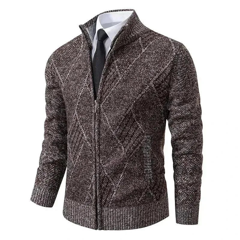 Geometric Winter Men's Cardigan Sweater