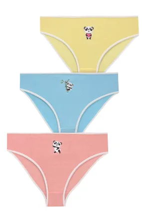 Girl's 100% Cotton Slip Underwear, 3 Per Pack