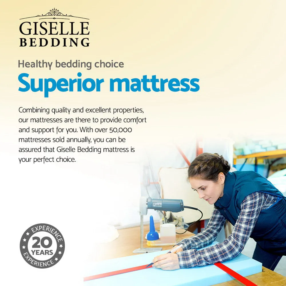 Giselle Bedding Como Euro Top Pocket Spring Mattress 32cm Thick Double