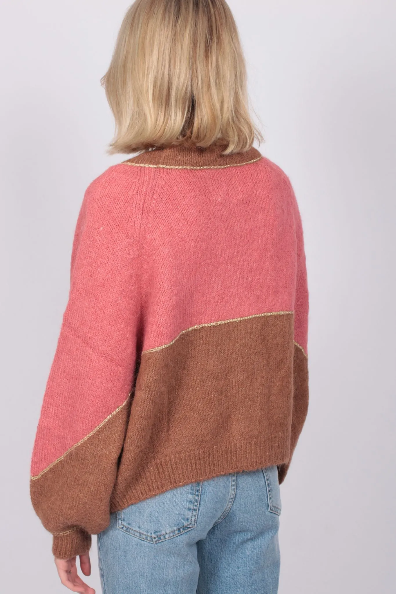 Golden Knit Cardigan - Camel Combo