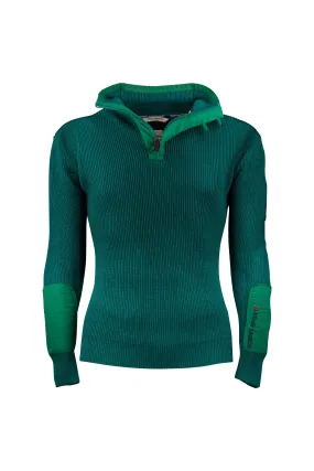 Green Merino Zip-Neck Sweater