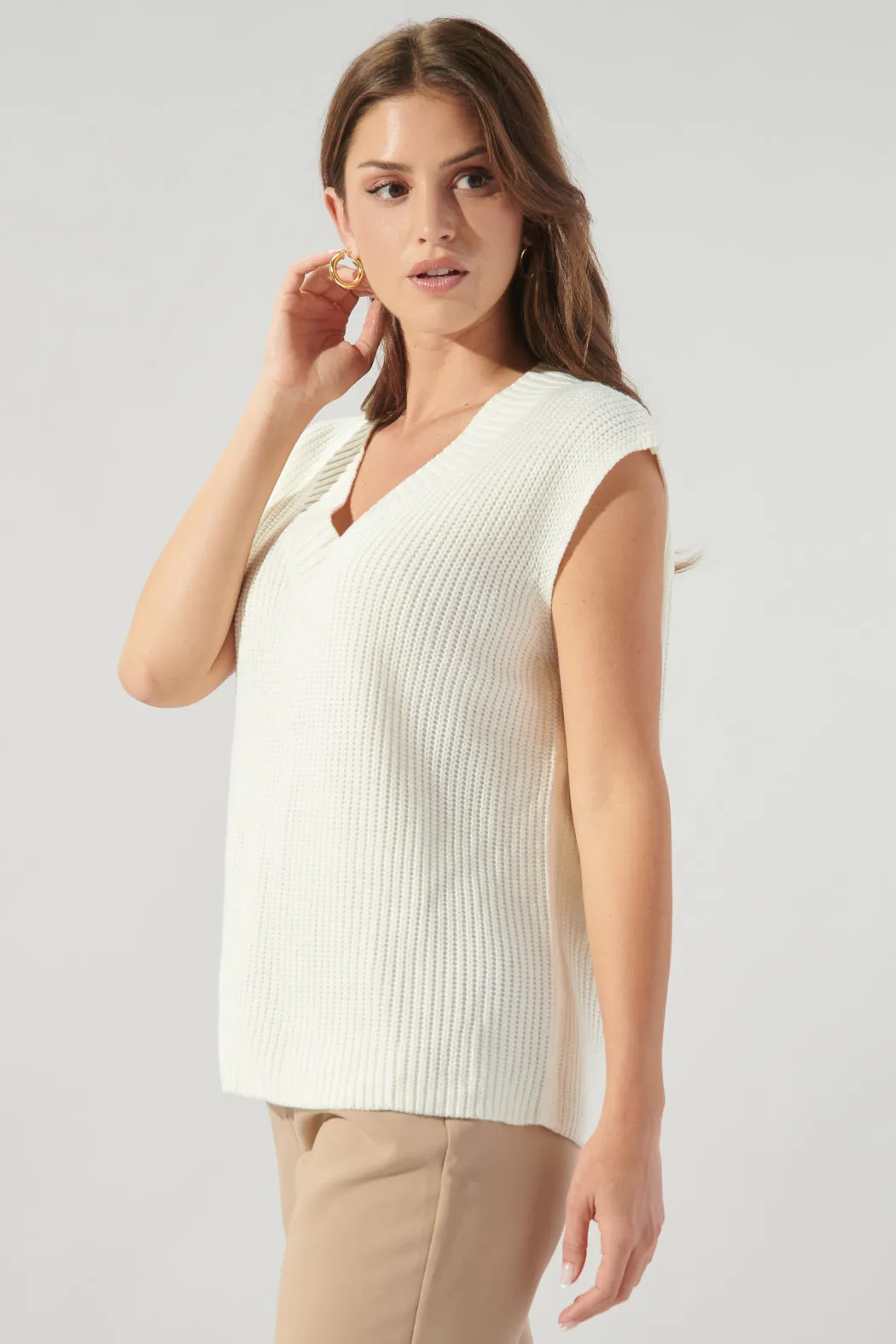 Gretchen V Neck Short Sweater Vest