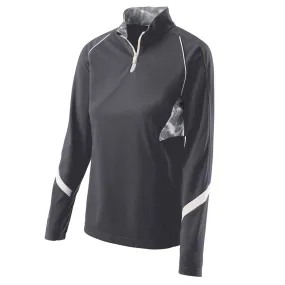 Holloway Women's Graphite/White Quarter Zip Tenacity Pullover