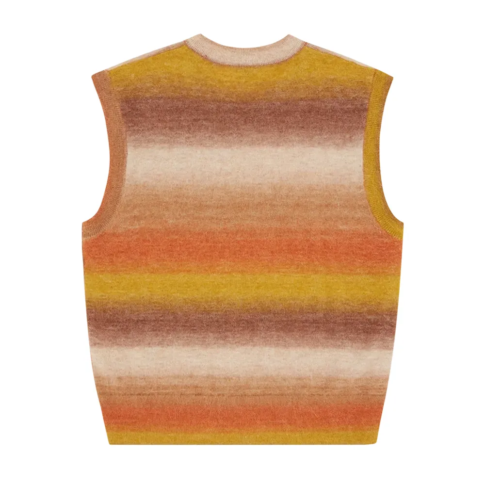 ICECREAM - STRIPED KNITTED VEST YELLOW/BROWN
