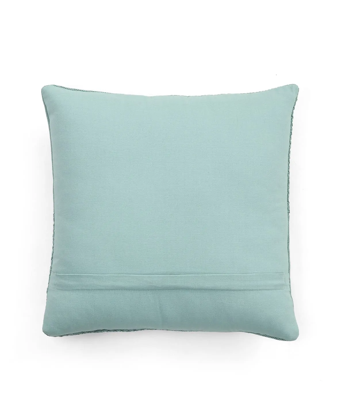 Kelly Fusion Dull Blue Cotton Knitted Decorative 18 X 18 Inches Cushion Cover