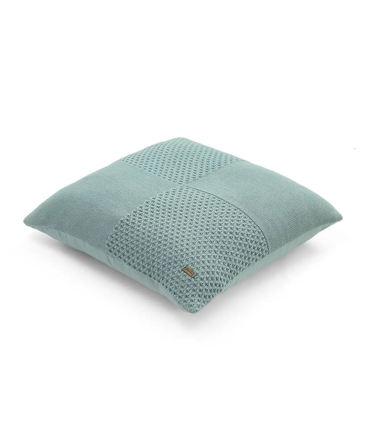 Kelly Fusion Dull Blue Cotton Knitted Decorative 18 X 18 Inches Cushion Cover