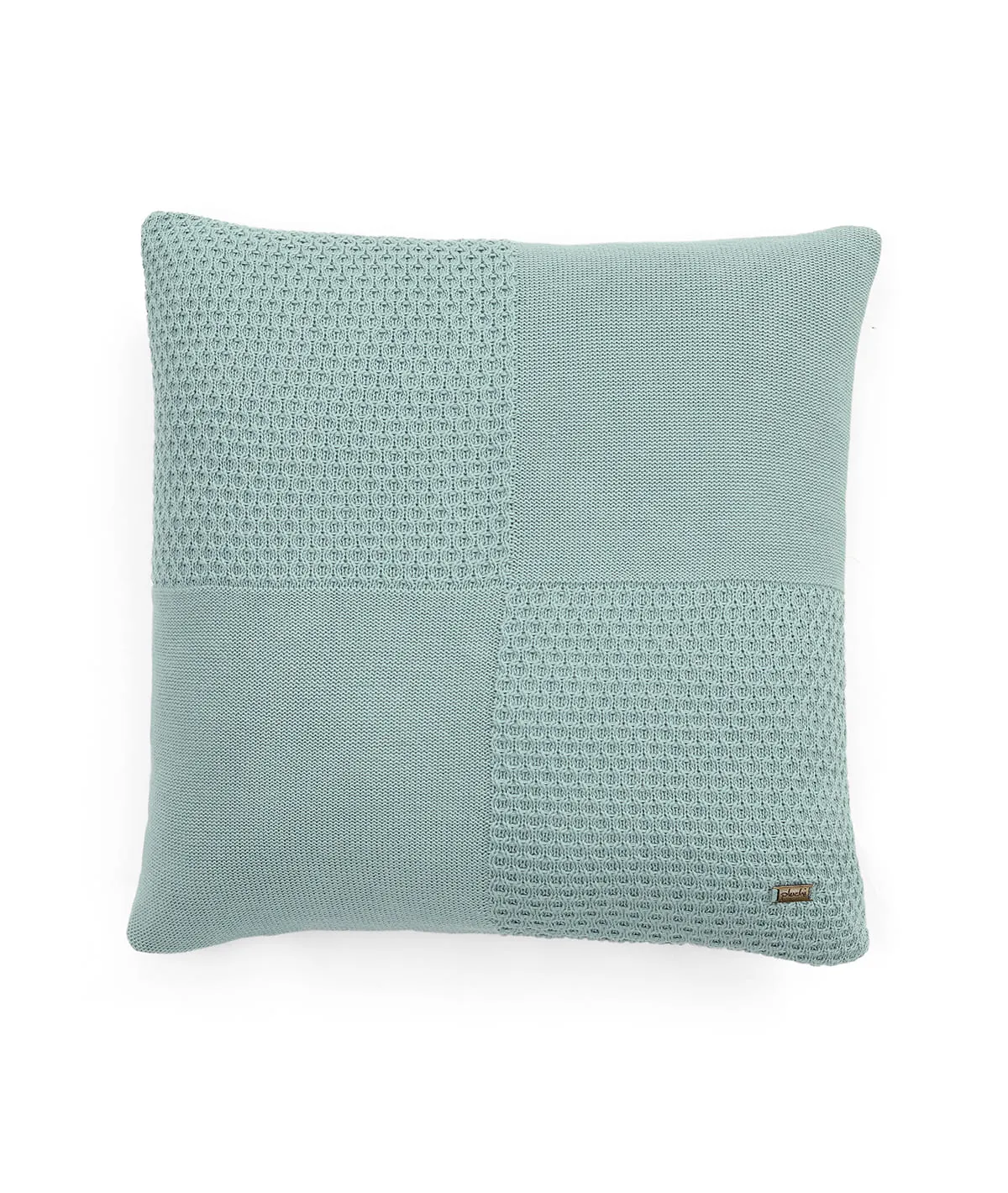 Kelly Fusion Dull Blue Cotton Knitted Decorative 18 X 18 Inches Cushion Cover