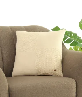 Kelly Fusion Natural Cotton Knitted Decorative 18 X 18 Inches Cushion Cover