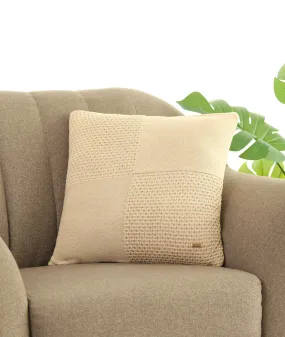 Kelly Fusion Oat Cotton Knitted Decorative 18 X 18 Inches Cushion Cover