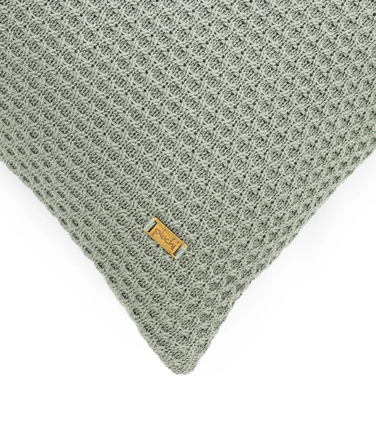 Kelly Fusion Ryegrass Cotton Knitted Decorative 18 X 18 Inches Cushion Cover