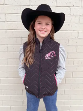 Kids Horse Quilted Black Vest