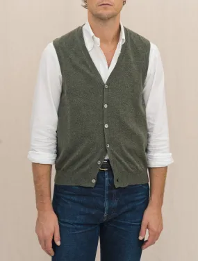 Knitted Cashmere Vest Green
