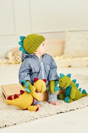 Knitting Pattern Danny the Dinosaur Toy with Hat and Mittens by Stylecraft