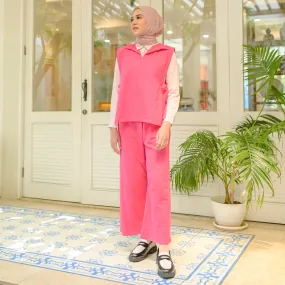 Kumi Set Shocking Pink (One Set Linen) Ukuran M