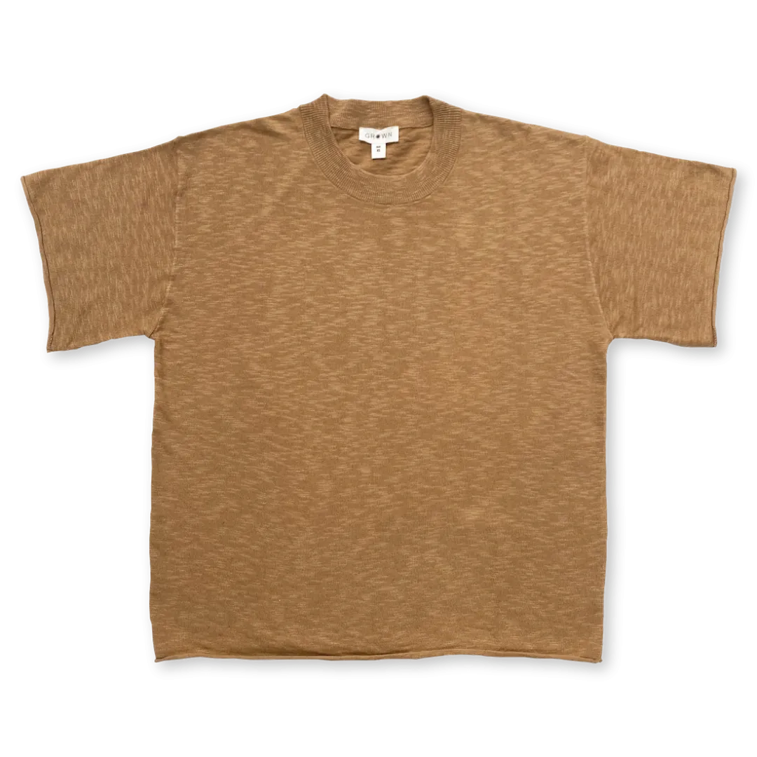 Ladies Knitted Linen Tee | Cedar
