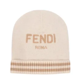 Linen Knitted Logo Hat
