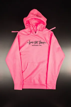 Lions Not Sheep "Apparel Co." Unisex Pullover Hoodie - Neon Pink Edition