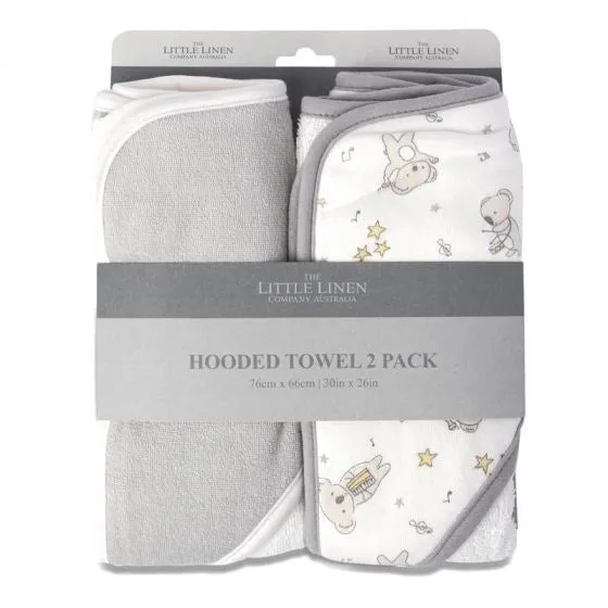 Little Linen Hooded Towel 2Pk - Cheeky Koala