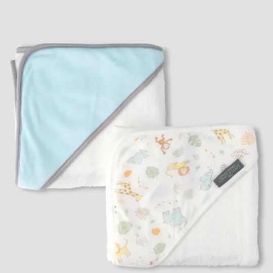 Little Linen TLLC Hooded Towel Safari Bear 2Pk